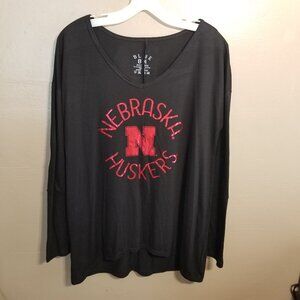 Nebraska Cornhuskers Women's Long Sleeve Top, Black, Medium